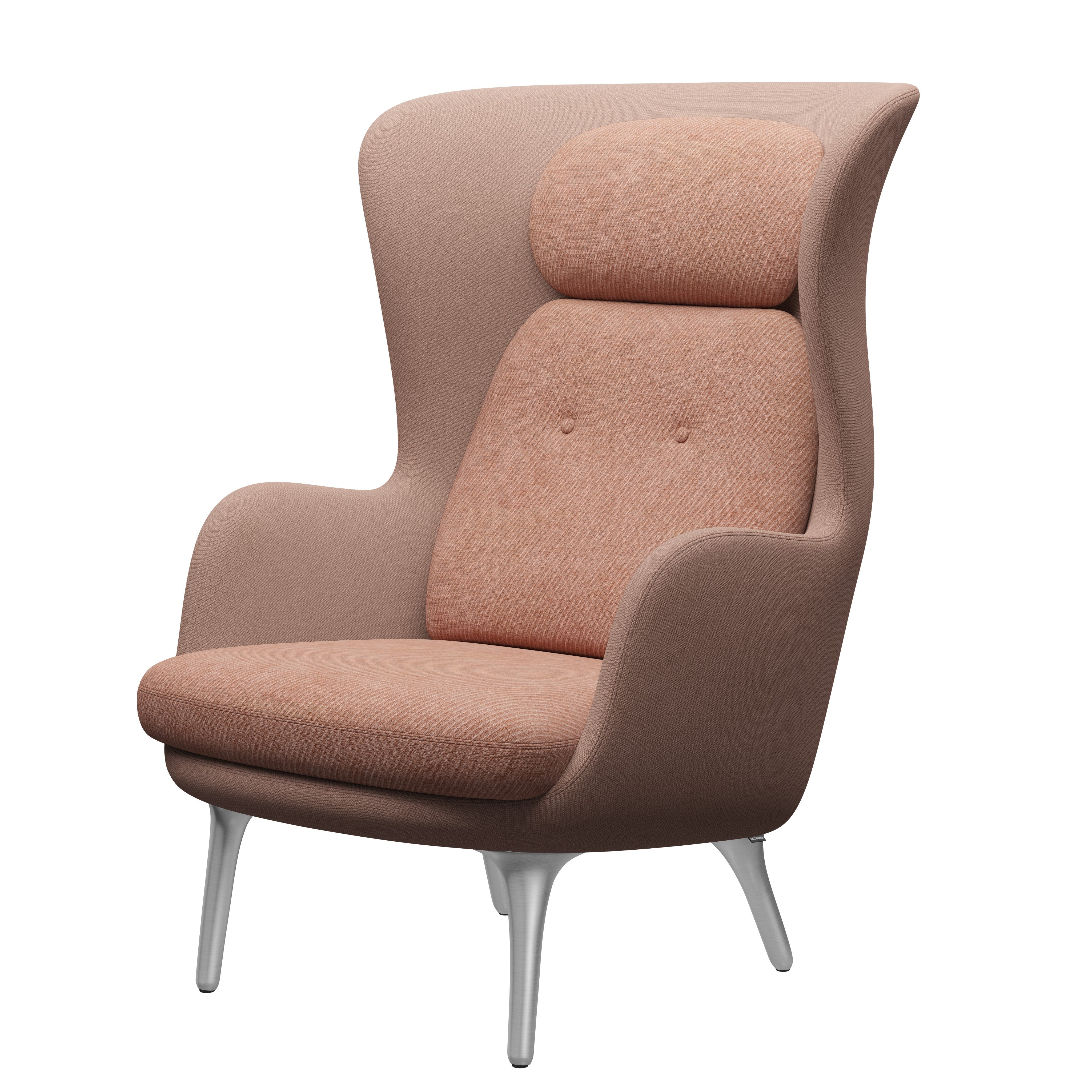 Fritz Hansen Ro Lounge Sedia in alluminio, rosa pallida