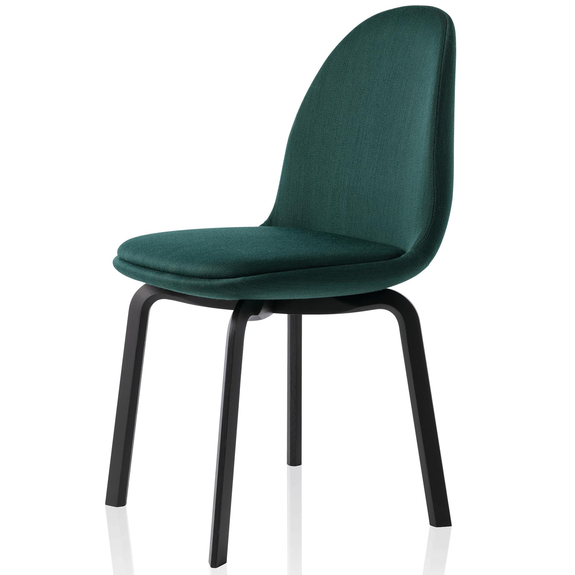 弗里茨·汉森·萨门椅子黑色，秃头深绿色