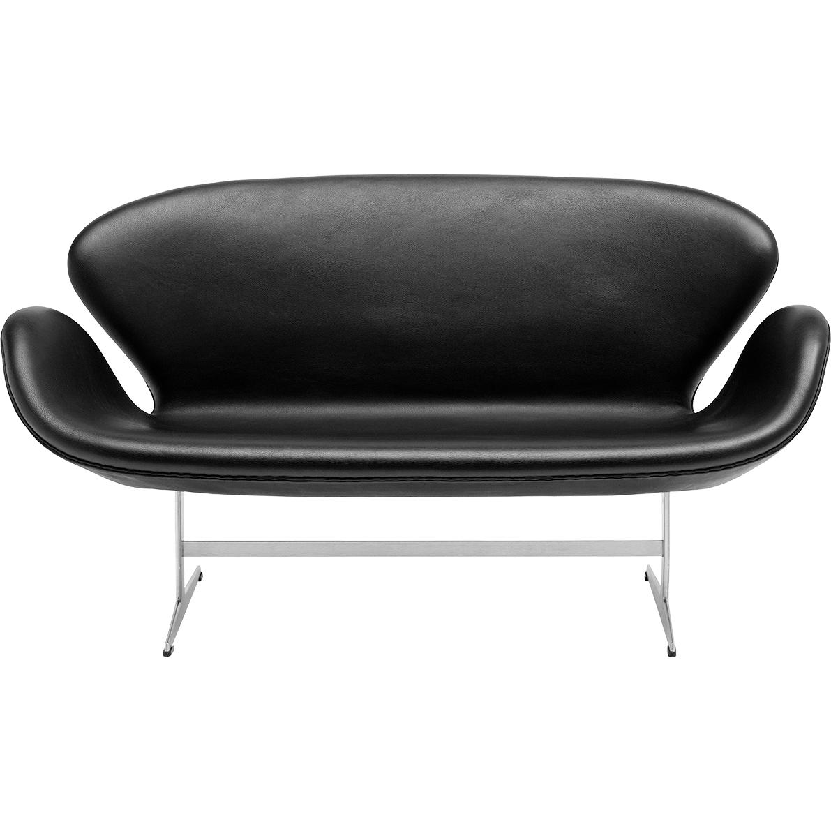 Fritz Hansen Canapé de cygne 2 personnes, noir classique