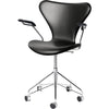 Fritz Hansen Serie 7 Drehsessel Vollpolsterung Leder, Soft Black