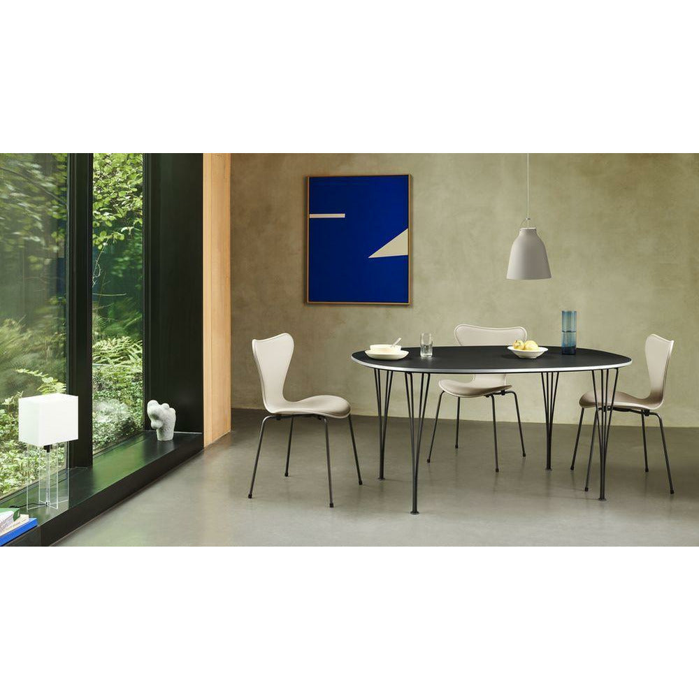 Fritz Hansen Table à manger Super Ellipse 100x150 cm, graphite blanc / chaud