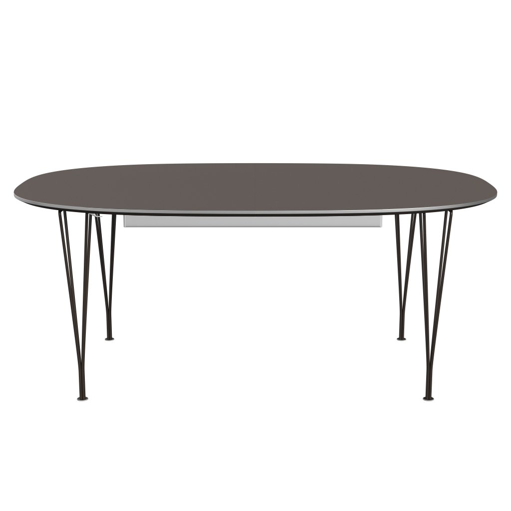 Fritz Hansen Superellips Uitbreidbare tafel Bruine bronzen/grijze Fenix ​​-laminaten, 300x120 cm