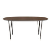 Fritz Hansen Superellipse Table extensible en bronze marron / placage de noix, 270x100 cm