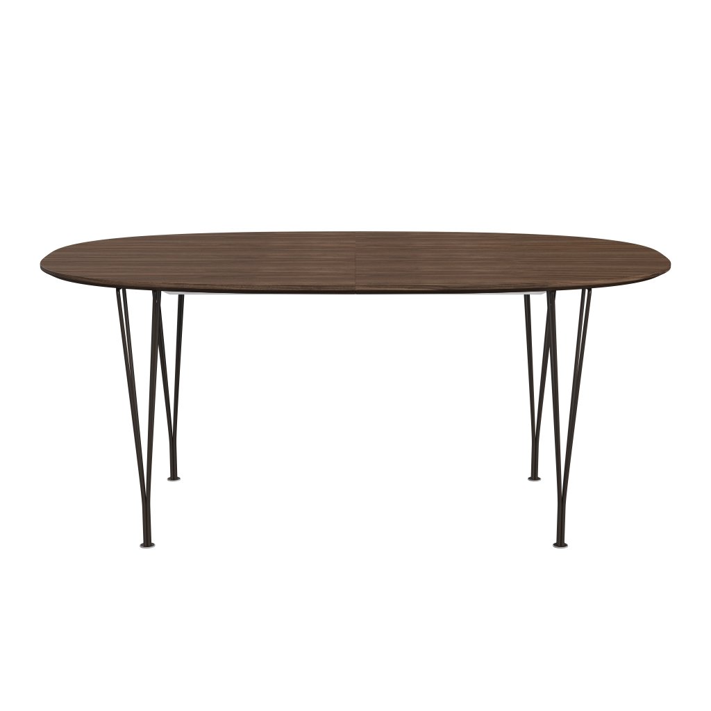 Fritz Hansen Superellipse Tavolo estesibile tavolo bronzo marrone/invaneer in noce con bordo del tavolo in noce, 270x100 cm
