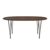 Fritz Hansen Superellipse Table extensible en bronze marron / placage de noix avec bord de table en noyer, 270x100 cm
