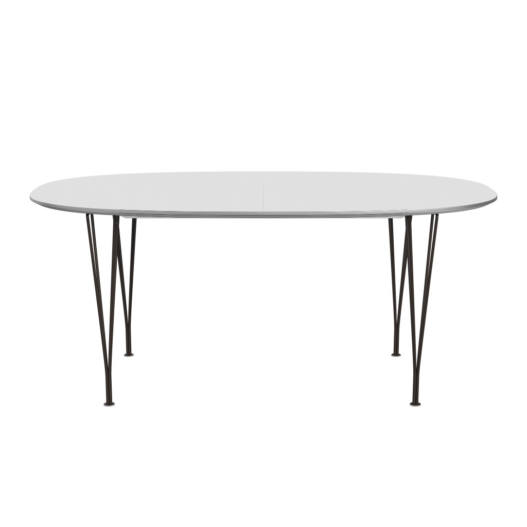 Fritz Hansen Superellips Uitbreidbare tafel Bruine bronzen/witte Fenix ​​-laminaten, 270x100 cm