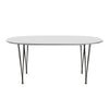 Fritz Hansen Superellipse可扩展的桌子棕色青铜/白色Fenix层压板，270x100 cm