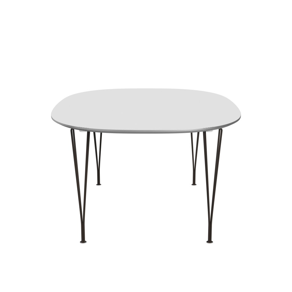 Fritz Hansen Superellips Uitbreidbare tafel Bruine bronzen/witte Fenix ​​-laminaten, 300x120 cm