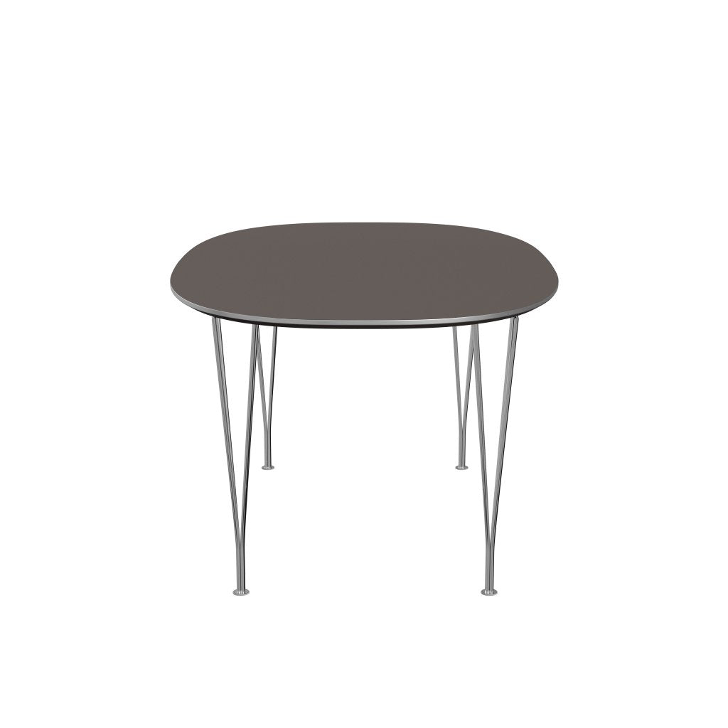Fritz Hansen Superellipse可扩展的桌子镀铬/灰色Fenix层压板，270x100 cm
