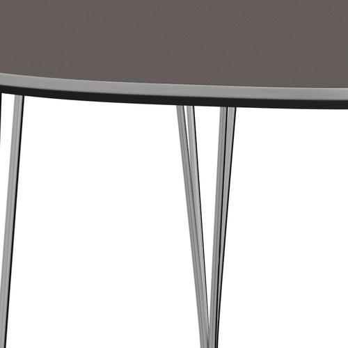 Fritz Hansen Superellipse Extendable Table Chrome/Gray Fenix ​​Laminates, 270x100 cm