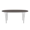 Fritz Hansen Superellipse可扩展的桌子镀铬/灰色Fenix层压板，270x100 cm
