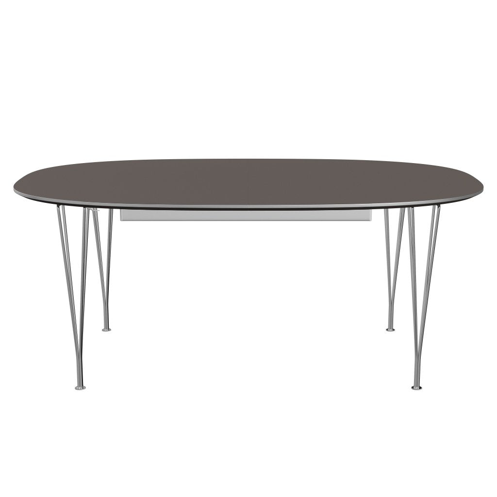 Fritz Hansen Superellipse utdragbart bord krom/grå fenix -laminat, 300x120 cm