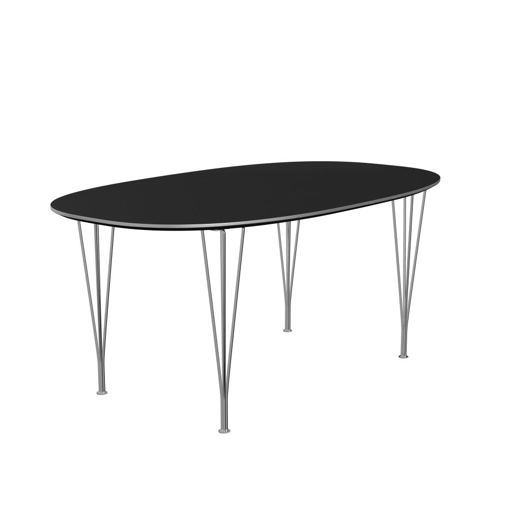 Fritz Hansen Superellipse -laajennettava pöytä Chrome/Black Fenix ​​-laminaatit, 270x100 cm