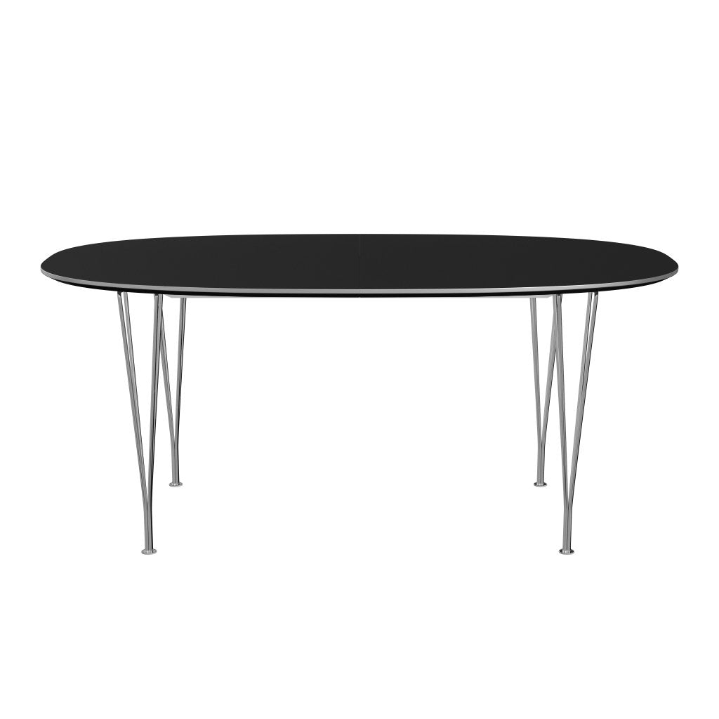 Fritz Hansen Superellipse可扩展桌镀铬/黑色fenix层压板，270x100 cm
