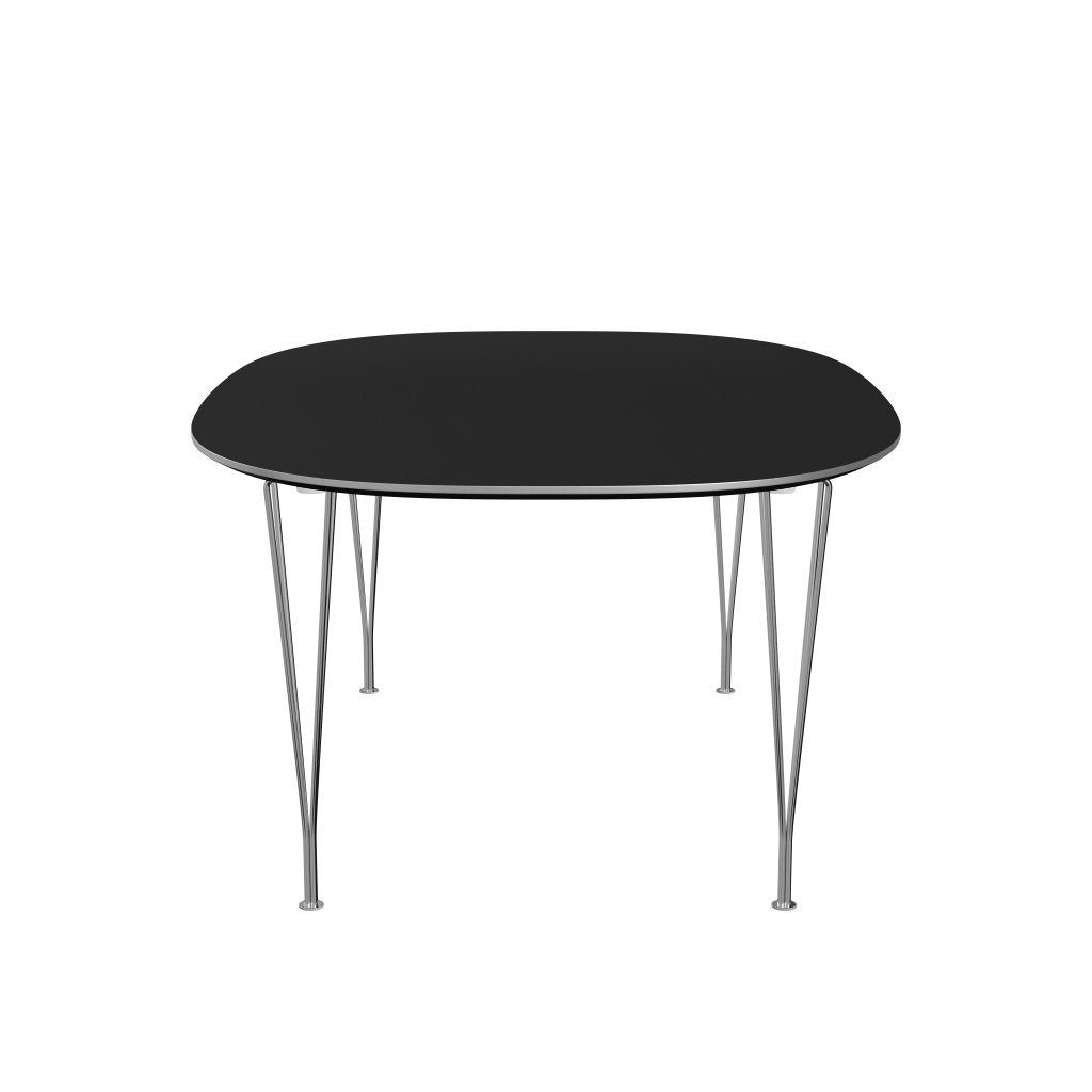 Fritz Hansen Superellipse -laajennettava pöytä Chrome/Black Fenix ​​-laminaatit, 300x120 cm