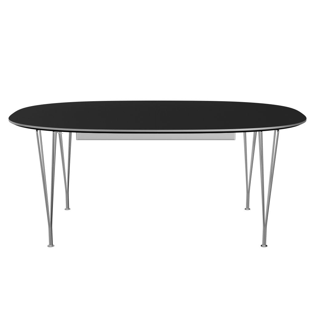 Fritz Hansen Superellipse Extendable Table Chrome/Black Fenix ​​Laminates, 300x120 cm