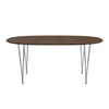 Fritz Hansen Superellipse Extendable Table Chrome/Walnut Veneer With Walnut Table Edge, 270x100 Cm