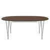 Fritz Hansen Superellipse可扩展的桌子镀铬/核桃桌边缘，300x120 cm