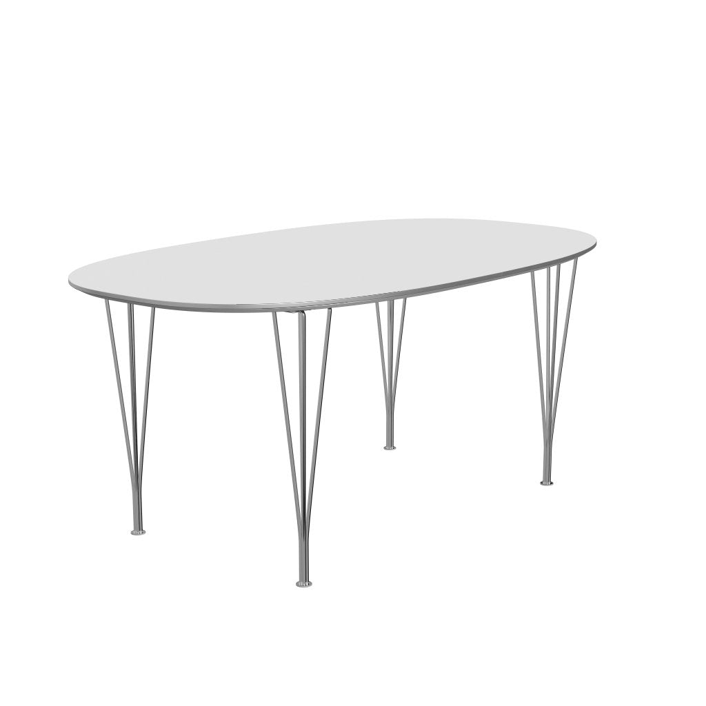 Fritz Hansen Superellipse Ausziehbarer Tisch Chrom/Weiß Fenix Laminate, 270x100 Cm