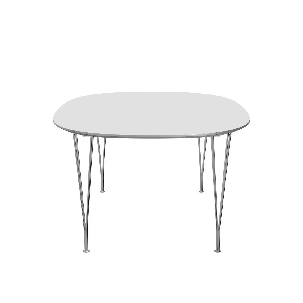 Fritz Hansen Superellipse Ausziehbarer Tisch Chrom/Weiß Fenix Laminate, 300x120 Cm