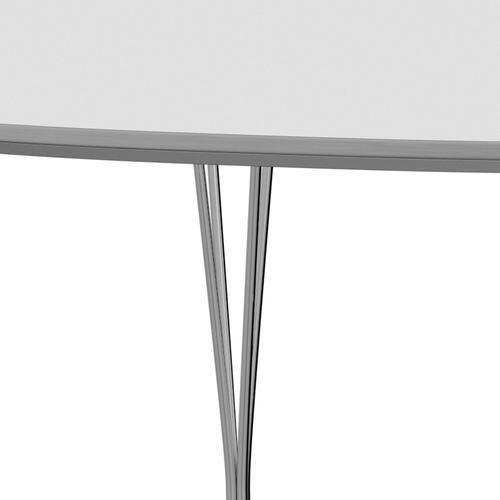 Fritz Hansen Superellipse Uitbreidbare tabel Chrome/Witte Fenix ​​-laminaten, 300x120 cm