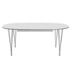 Fritz Hansen Superellipse Extable Table Chrome/White Fenix层压板，300x120 cm