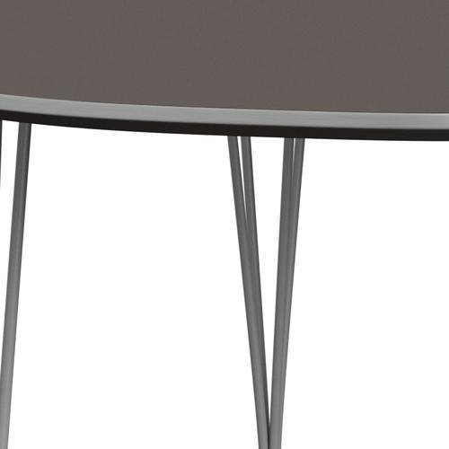 Fritz Hansen Superellips verlengt tafel grijs poeder gecoate/grijze fenix laminaten, 270x100 cm