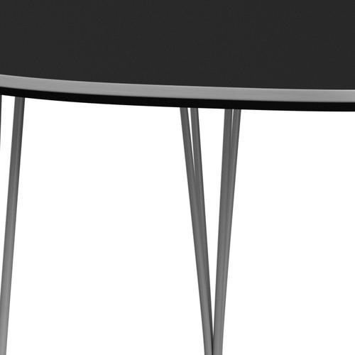 Fritz Hansen Superellipse Extendiendo la mesa Polvo gris recubierto/laminados de fenix negro, 270x100 cm