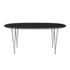 Fritz Hansen Superellipse uitbreidende tafel grijs poeder gecoate/zwarte Fenix ​​-laminaten, 270x100 cm