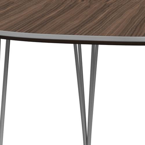 Fritz Hansen Superellipse forlænger bordgrå pulver coated/valnød finer, 270x100 cm