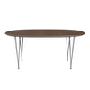 Fritz Hansen Superellipse forlænger bordgrå pulver coated/valnød finer, 270x100 cm