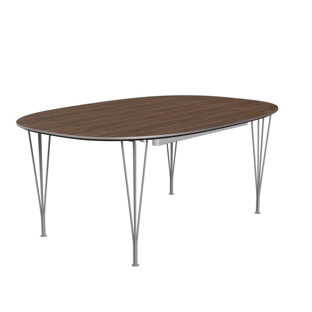 Fritz Hansen Superellipse Extendable Table Grey Powder Coated/Walnut Veneer, 300x120 Cm