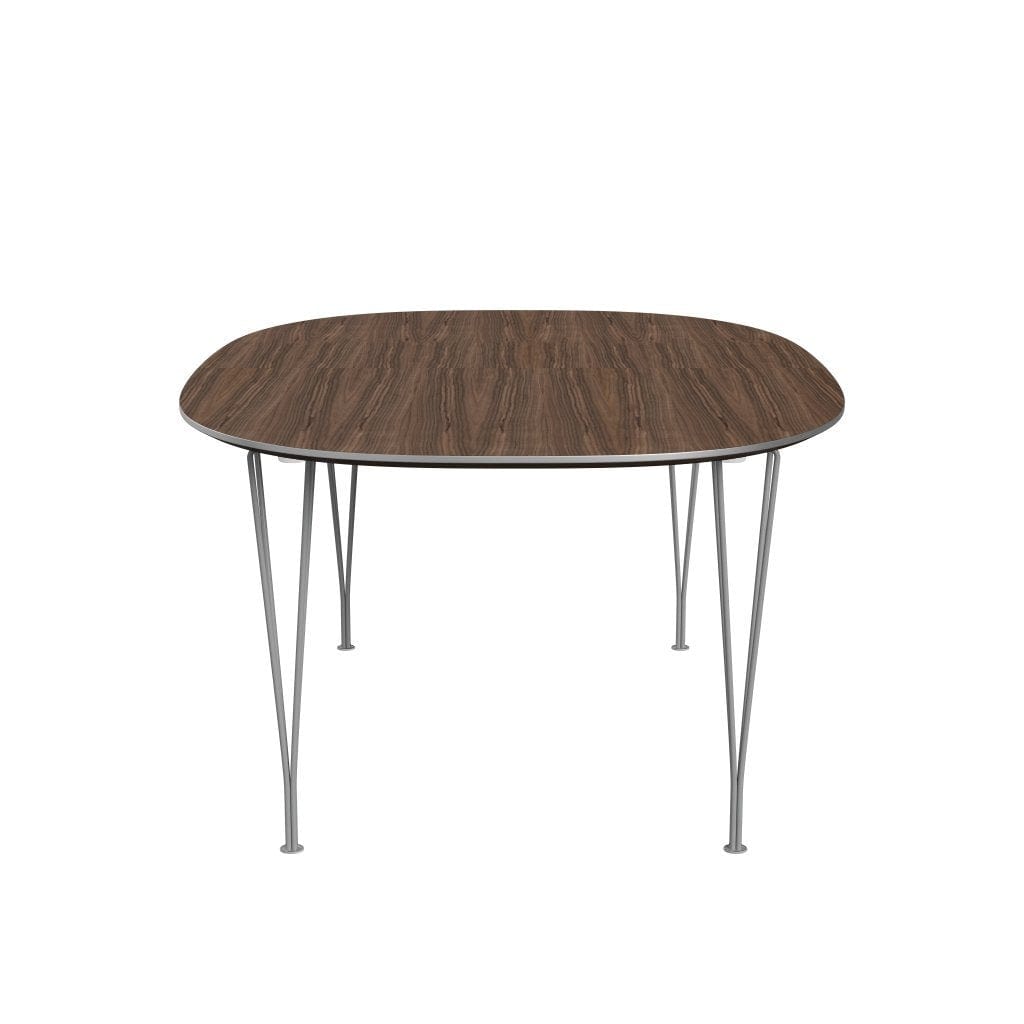 Fritz Hansen Superellipse Extendable Table Gray Powder Coated/Walnut Veneer, 300x120 cm