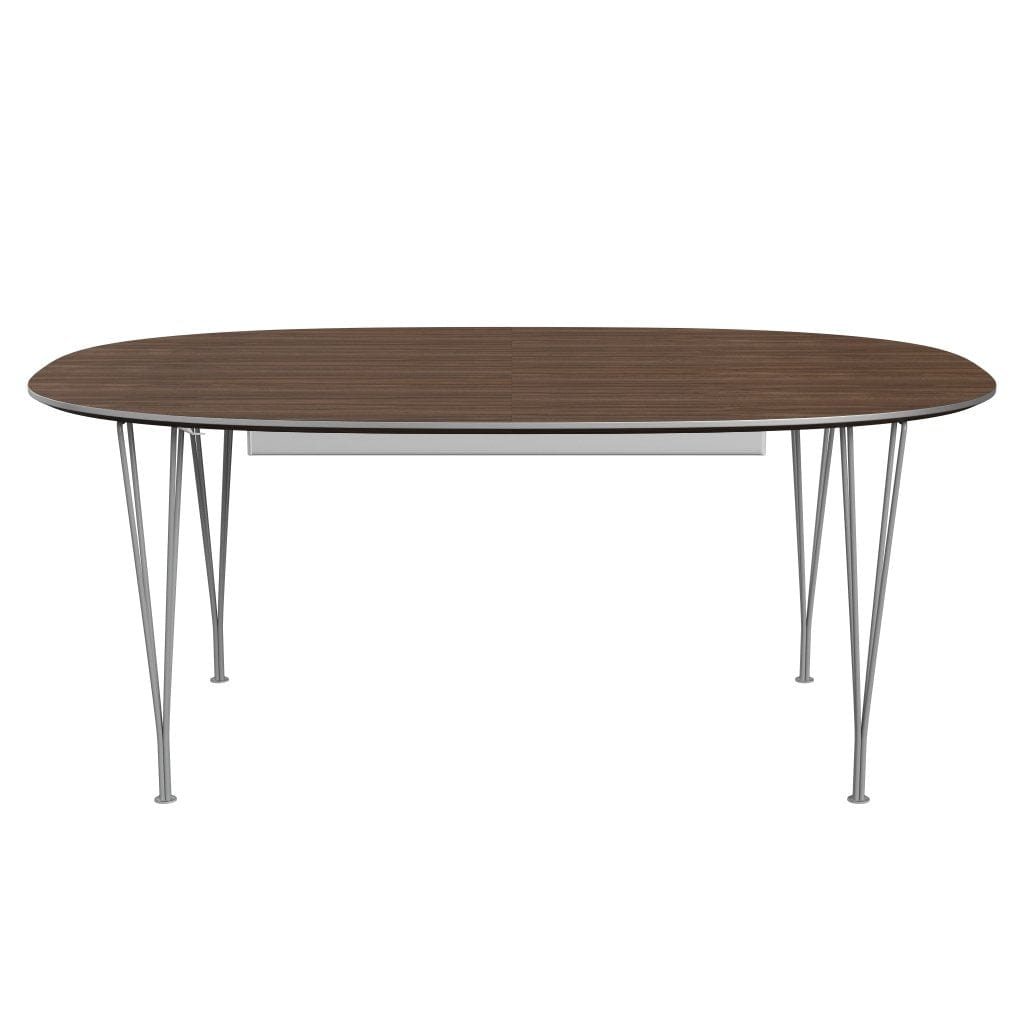 Fritz Hansen Superellipse Extendable Table Gray Powder Coated/Walnut Veneer, 300x120 cm