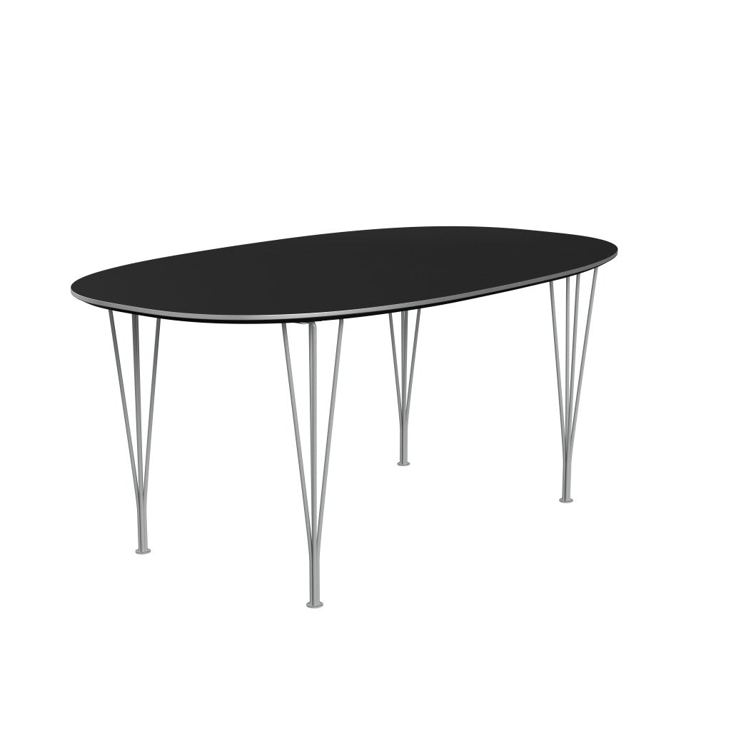 Fritz Hansen Superellipse verlengt tabel negen grijs/zwart fenix laminaat, 270x100 cm