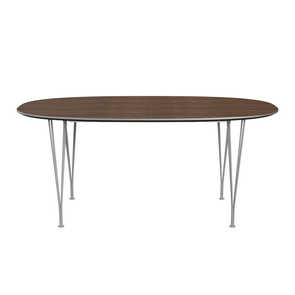 Fritz Hansen Superellipse Extending Table Nine Grey/Walnut Veneer, 270x100 Cm