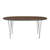 Fritz Hansen Superellipse Extension Tableau neuf placage gris / noix, 270x100 cm