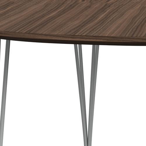 Fritz Hansen Superellipse Utvidende bord ni Grå/valnøtt finér med valnøttbordkant, 270x100 cm