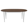 Fritz Hansen Superellipse che estende il tavolo nove impiallacciatura grigia/noce con bordo del tavolo in noce, 300x120 cm