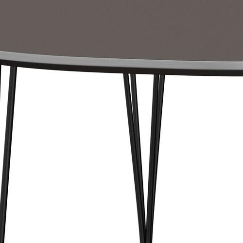 Fritz Hansen Superellipse Uitbreidbare tafel Zwart/grijze Fenix ​​-laminaten, 270x100 cm