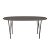Fritz Hansen Superellipse Uitbreidbare tafel Zwart/grijze Fenix ​​-laminaten, 270x100 cm