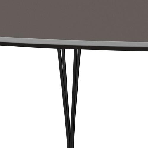 Fritz Hansen Superellipse Ausziehbarer Tisch Schwarz/Grau Fenix Laminate, 300x120 Cm