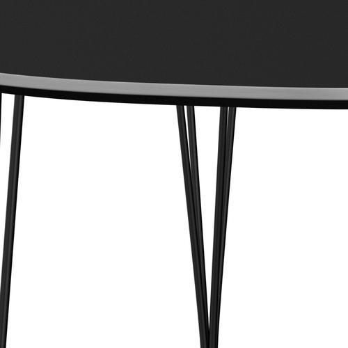 Fritz Hansen Superellipse Ausziehbarer Tisch Schwarz/Schwarz Fenix Laminate, 270x100 Cm