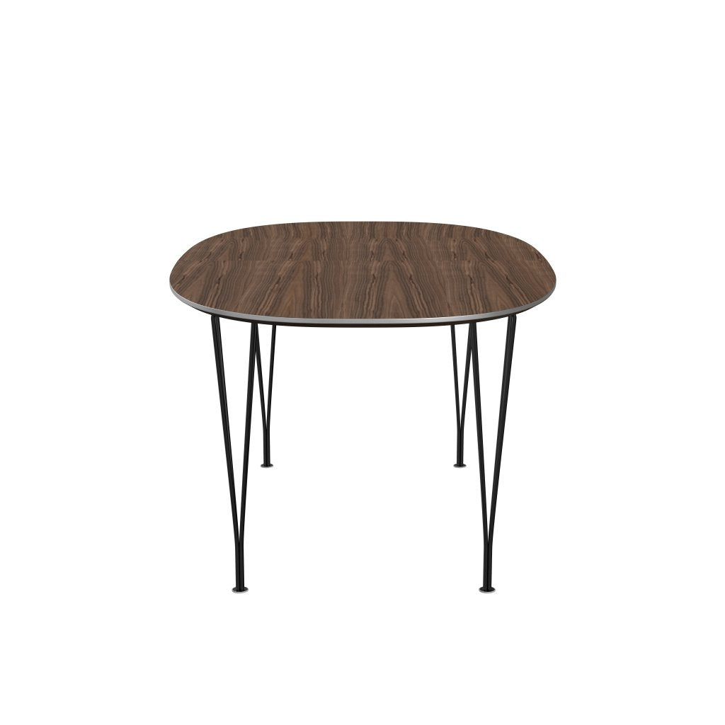 Fritz Hansen Superellipse laajennettava pöytä musta/pähkinäviilu, 270x100 cm