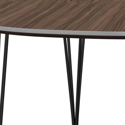Fritz Hansen Superellipse Uitbreidbare tafel zwart/walnootfineer, 270x100 cm