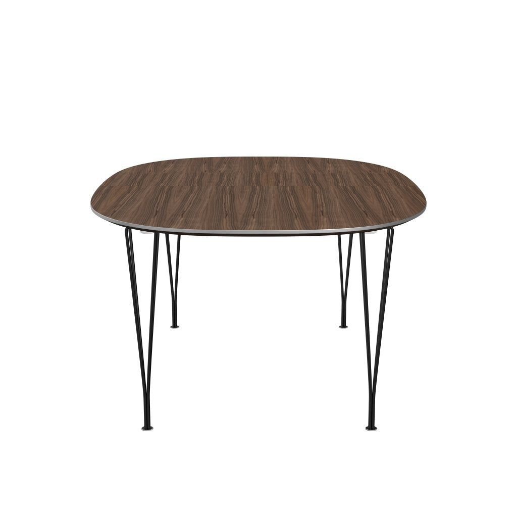 Fritz Hansen Table extensible Superellipse Veneer noir / noix, 300x120 cm