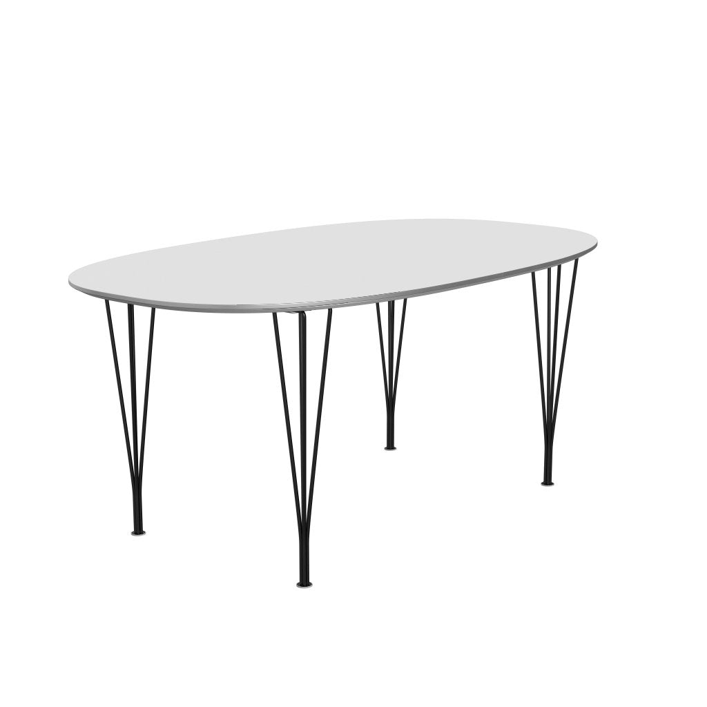 Fritz Hansen Superellips Uitbreidbare tafel Zwart/Wit Fenix ​​-laminaten, 270x100 cm