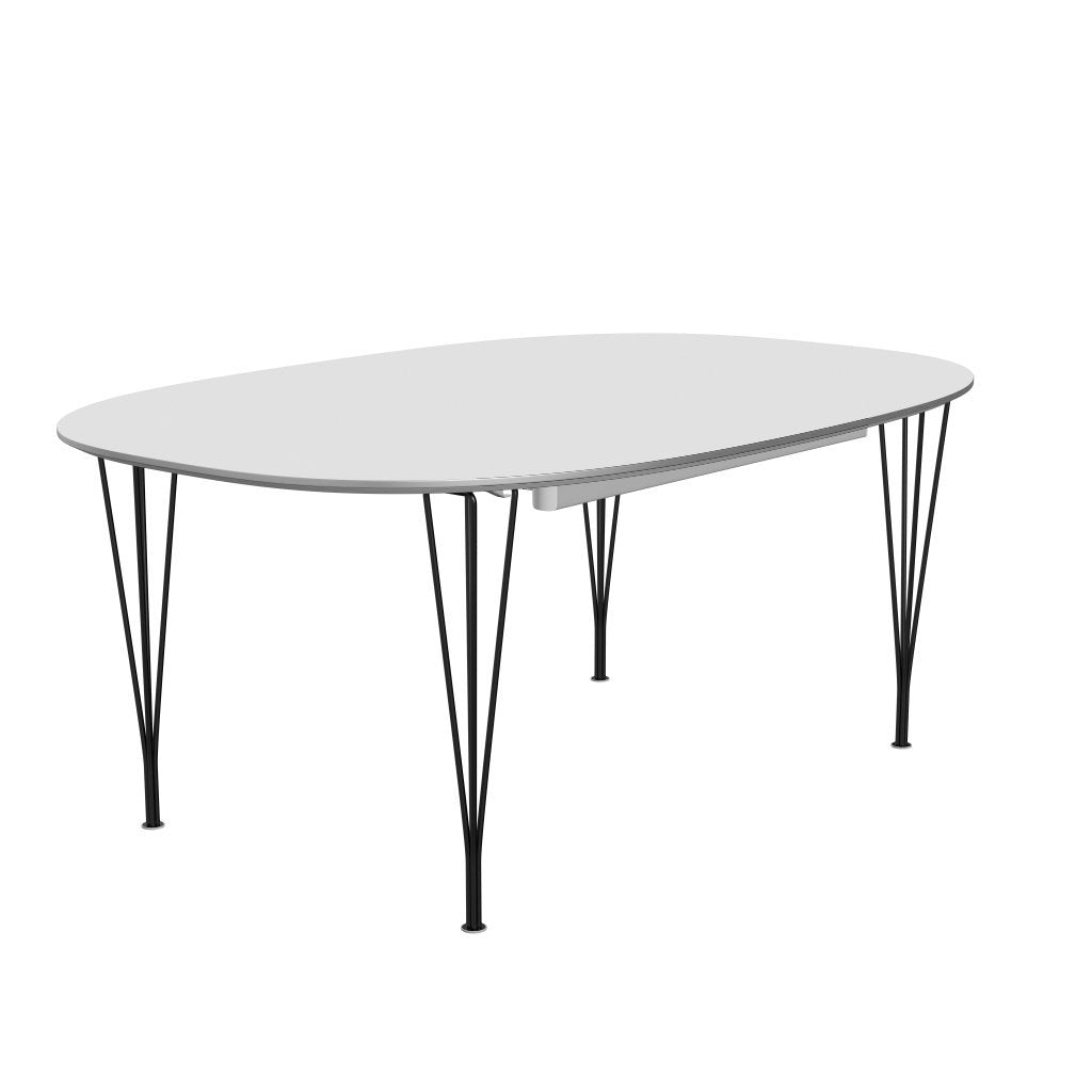 Fritz Hansen Superellipse Ausziehbarer Tisch Schwarz/Weiß Fenix Laminate, 300x120 Cm