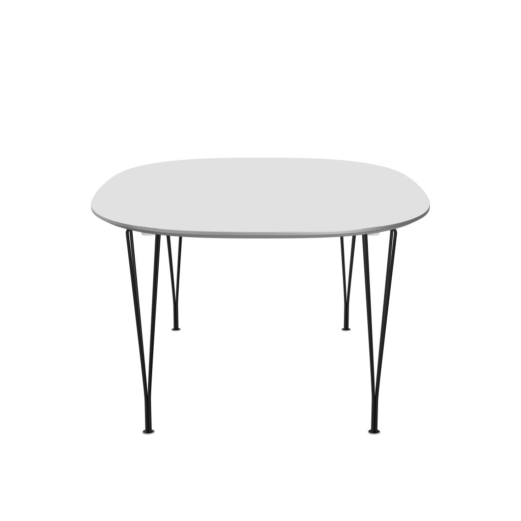Fritz Hansen Superellipse laajennettava pöytä musta/valkoinen fenix -laminaatit, 300x120 cm