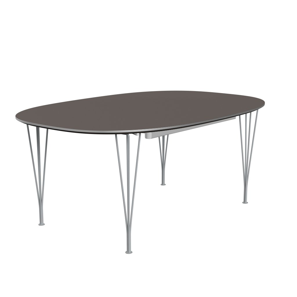 Fritz Hansen Superellipse Extending Table Silvergrey/Grey Fenix Laminates, 300x120 Cm